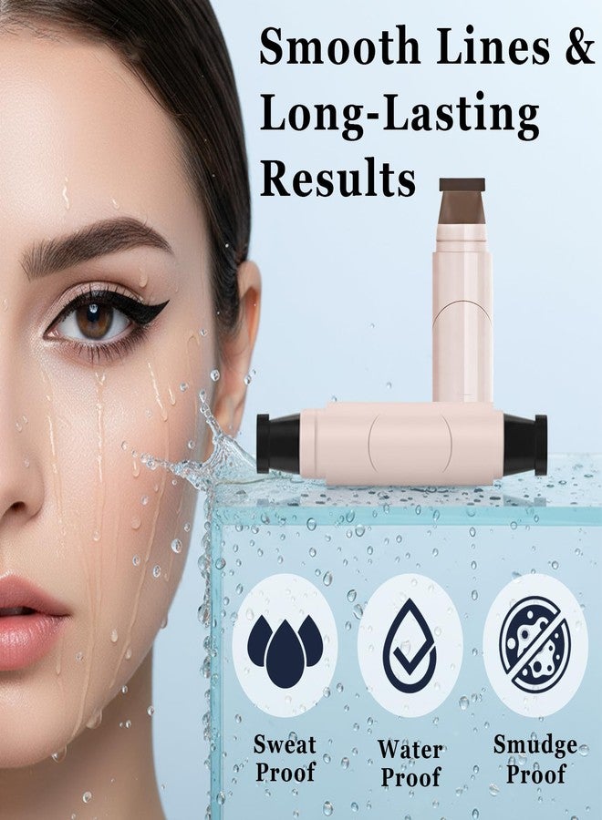 KUNAL Winged Eyeliner Stamp Foldable Eye Liner Stamp, 2pc Gel Eyeliner Pencil Set Waterpoof Dual Ended Eye Stamp for Beginners,Easily Draw Exquisite Makeup Look (Black&Brown) - Image 4